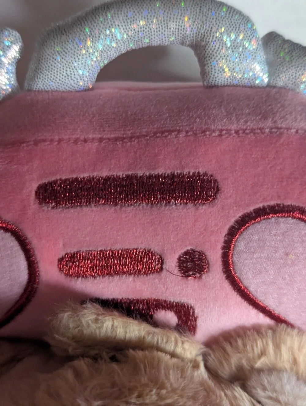 Plush Light Brown Teddy Bear with Pink Heart Pillow - Soft Cuddly Stuffed Animal